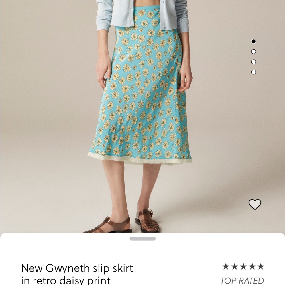 J. Crew Blue and Yellow Daisy Midi Skirt